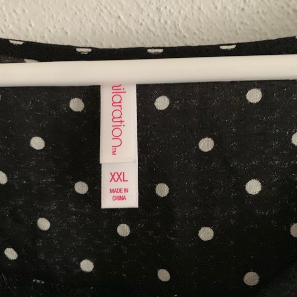 polka dot crop top flower blouse - Picture 7 of 7